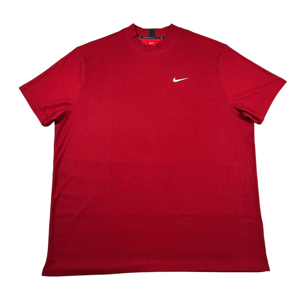 Nike Tiger Woods Shirt Mens 2xl Mock Neck Dri-FIT Golf Top Red CT6078-687